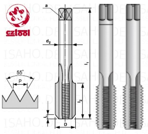 HSS Gewindebohrer Satz G 3/4 x 14 - Rohrgewinde DIN ISO 228 G, CZ-tool