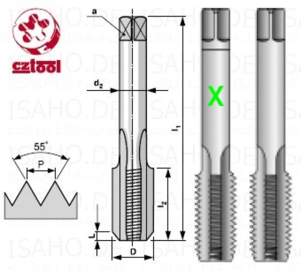 HSS Gewindebohrer Vorschneider G 3/4 x 14 - Rohrgewinde DIN ISO 228 G, CZ-tool