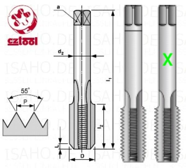 HSS Gewindebohrer Fertigschneider G 1/8 x 28 - Rohrgewinde DIN ISO 228 G, CZ-tool