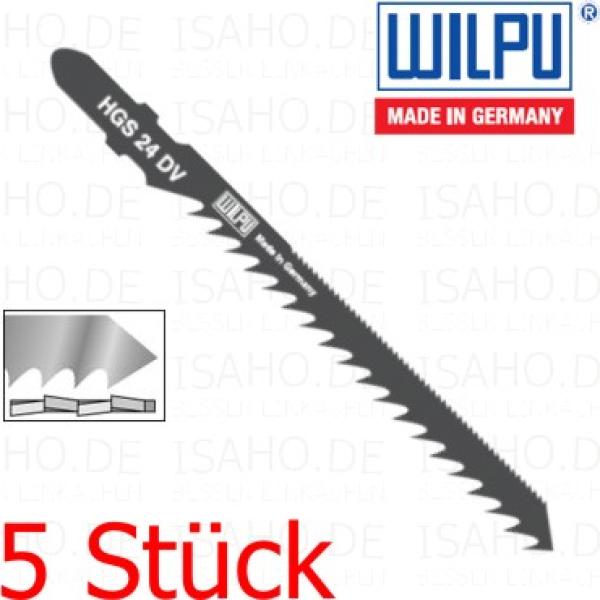 5 Stück Stichsägeblatt Holz HGS24DV - 75mm Schnittlänge, 4mm Zahnteilung