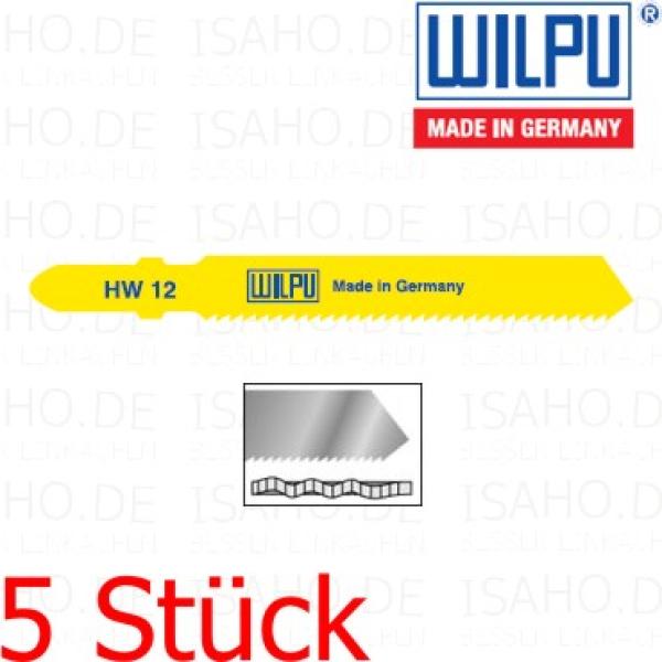 5 Stück Stichsägeblatt Holz HW12 - 50mm Schnittlänge, 2mm Zahnteilung