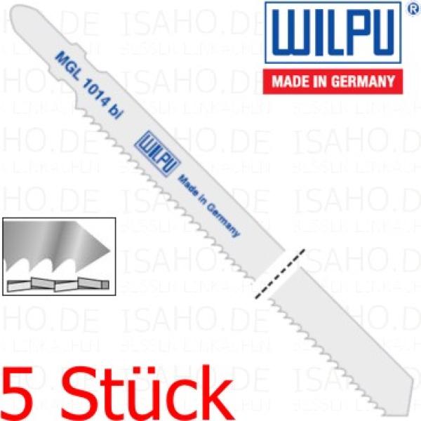 5 St. Stichsägeblatt Metall, Bi-Metall MGL1014bi - 105mm Schnittlänge, 2,2mm Zahnteilung