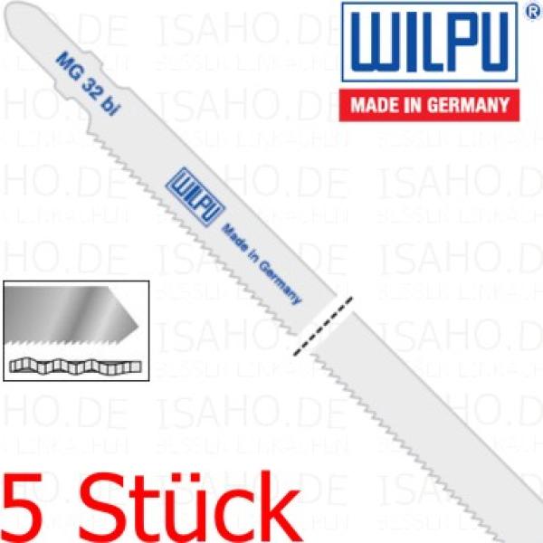 5 St. Stichsägeblatt Metall, Bi-Metall MG32bi - 105mm Schnittlänge, 1,8mm Zahnteilung