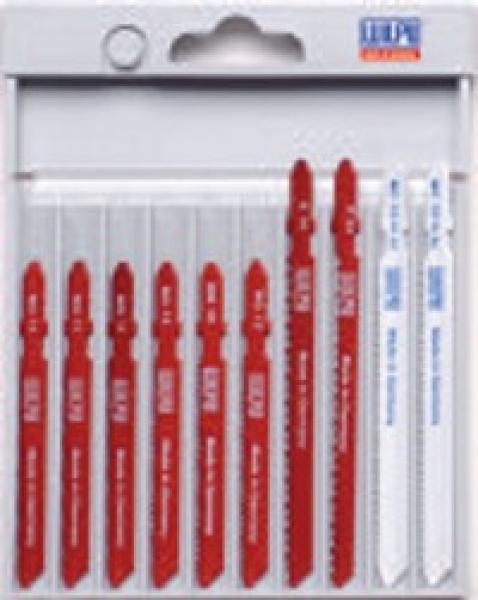 10-tlg. Stichsägeblatt Sortiment für Metall - T-Schaft, 55/75mm Schnittlänge, Wilpu