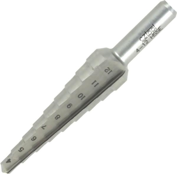 HSSE Co5 Stufenbohrer 4 - 12 mm CZ-Tool - 9 Stufen, Gr. 0/9