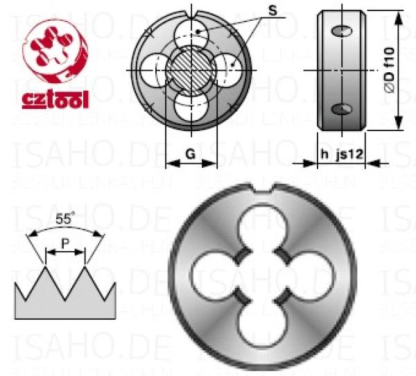 HSS Schneideisen 7/8 x 14 G (BSP) Linksgewinde - CZ-tool, Rohrgewinde DIN ISO 228 G HSS Schneideisen 7/8 x 14 G (BSP) Linksgewinde - CZ-tool, Rohrgewinde DIN ISO 228 G