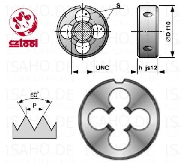 HSS Schneideisen UNC 3/8 Zoll x 16 - amerik. Grobgewinde, CZ-tool HSS Schneideisen UNC 3/8 Zoll x 16 - amerik. Grobgewinde, CZ-tool