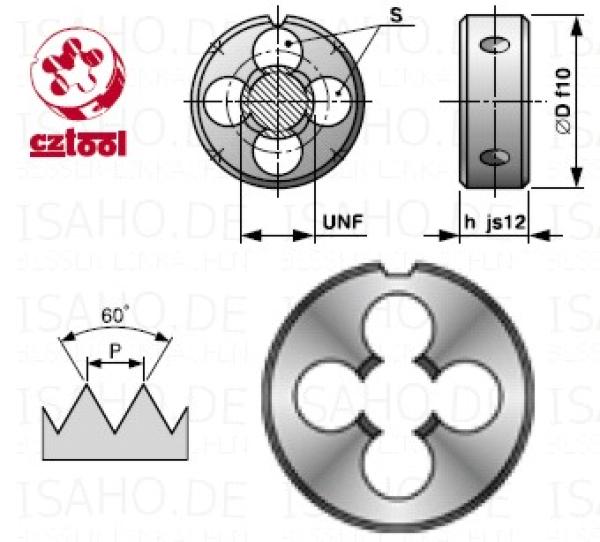HSS Schneideisen UNF 1 x 12 - amerik. Feingewinde, CZ-tool HSS Schneideisen UNF 1 x 12 - amerik. Feingewinde, CZ-tool