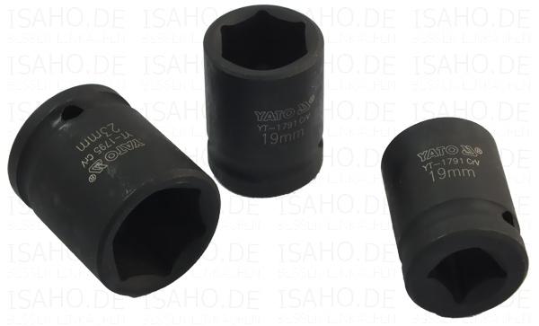 Kraft Impact Steckschlüssel 23 mm 1/2 Zoll - sechskant, Cr-V, Yato
