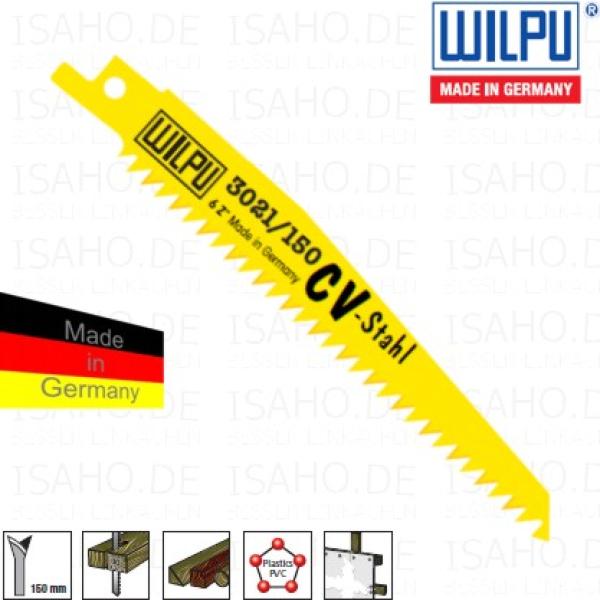 Säbelsägeblatt 3021 150 mm, Holz Gipskarton - Abmessung 150x19x1,27 mm, 6 tpi, Wilpu