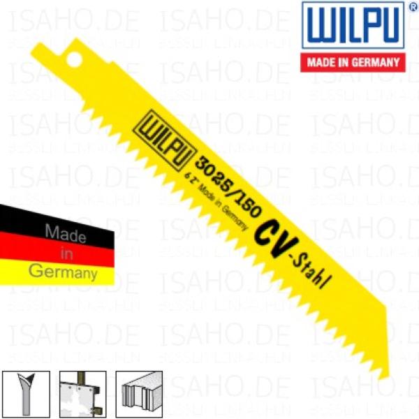 5 St. Säbelsägeblatt 3025 150 mm, Holz Gipskarton - Abmessung 150x19x1,05 mm, 6 tpi, Wilpu