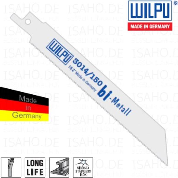 Säbelsägeblatt Bi-Metall 3014 200 mm, Metall - Abmessung 200x19x0,9 mm, 18 tpi, Wilpu