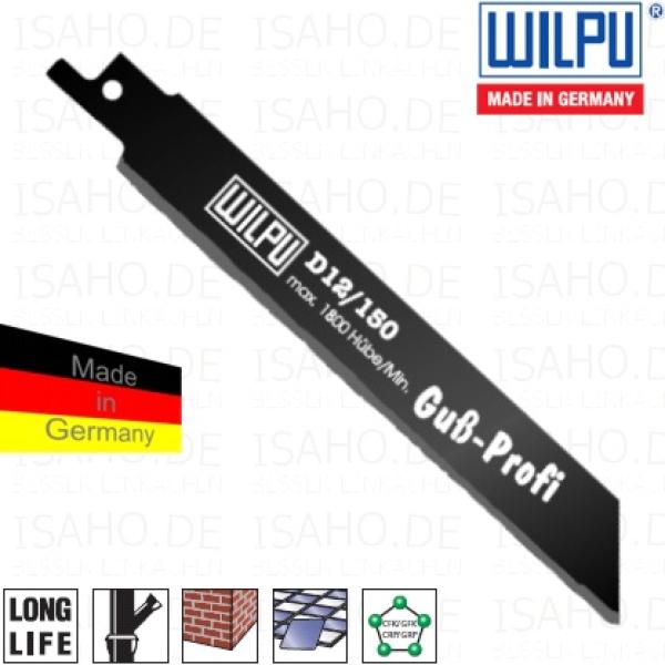 2 Stück HM Säbelsägeblatt D12-200, Gußeisen - Abmessung 200x19x1,05 mm, Wilpu