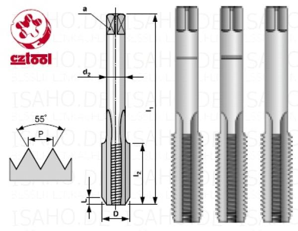 HSS Gewindebohrer 3-tlg. Satz 3/4 Zoll x 10 BSW - Whitworth BSW-Gewinde, CZ-tool