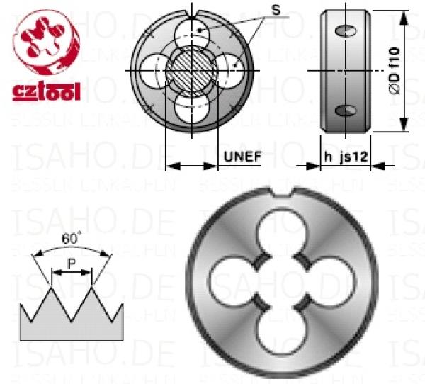 HSS Schneideisen 1.3/16 x 18 UNEF CZ-tool - Unified-Extra-Feingewinde HSS Schneideisen 1.3/16 x 18 UNEF CZ-tool - Unified-Extra-Feingewinde