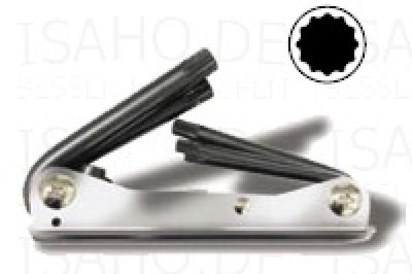 XZN Vielzahn Winkelschlüssel Satz 5-teilig - M5 bis M12, im Klapphalter, WGB