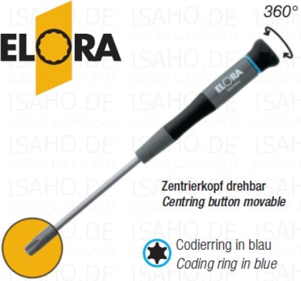 Elora Elektronik Schraubendreher TORX® TX 20 - mattverchromte Elektronikklinge, 2K-Heft