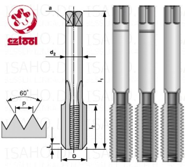 CZ-tool HSS Gewindebohrer 3-tlg. Satz M8 x 1,25 - LH - Linksgewinde, metrisch DIN ISO 13