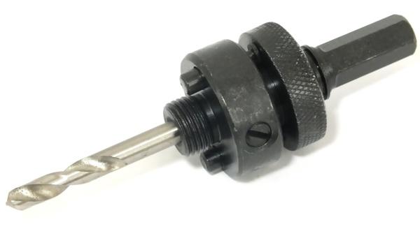 Aufnahmehalter für Lochsägen ab 32mm, Isaho-Ed. - mit HSS Zentrierbohrer, 11mm 6-kant