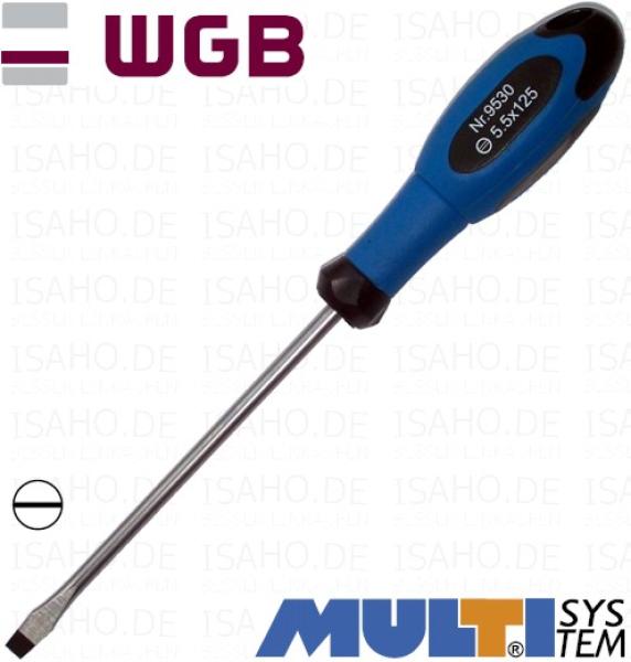 Schraubendreher Schlitz 3,0 x 75 mit 2K-Heft - Cr-Mo-Klinge magnetisch, WGB-Multisystem