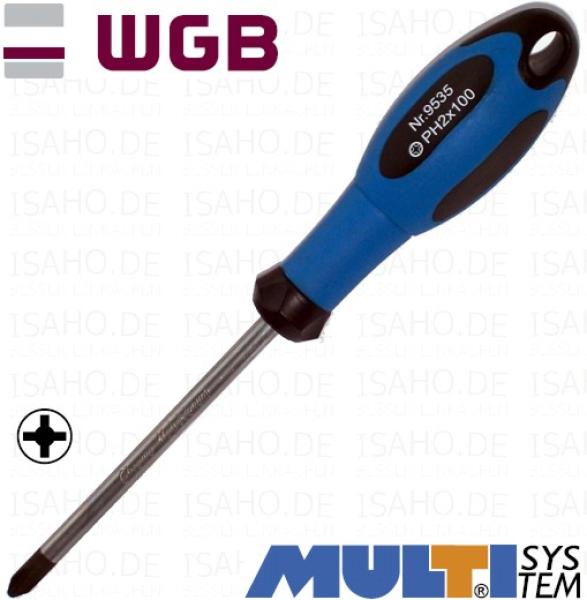 Schraubendreher PH 0 x 75 mit 2K-Heft - Cr-Mo-Klinge magnetisch, WGB-Multisystem