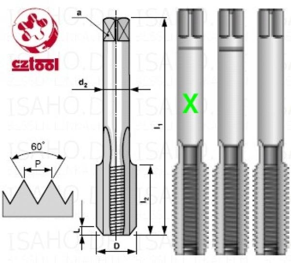 HSS Gewindebohrer M8 x 1,25 Vorschneider - metrisches ISO-Gewinde DIN 13, CZ-tool