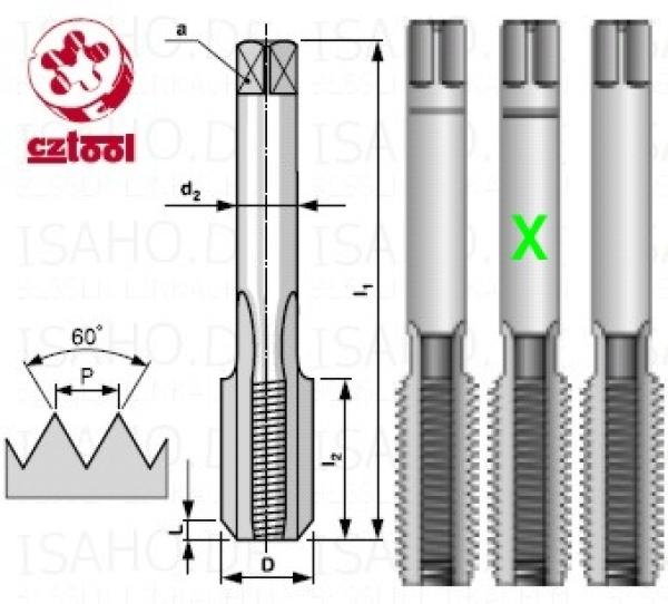 HSS Gewindebohrer M10 x 1,5 Mittelschneider - metrisches ISO-Gewinde DIN 13, CZ-tool
