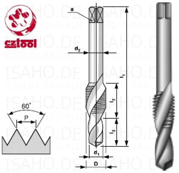 HSS Kombi Gewindebohrer M10 x 1,5 - metrisches ISO-Gewinde DIN 13, CZ-tool