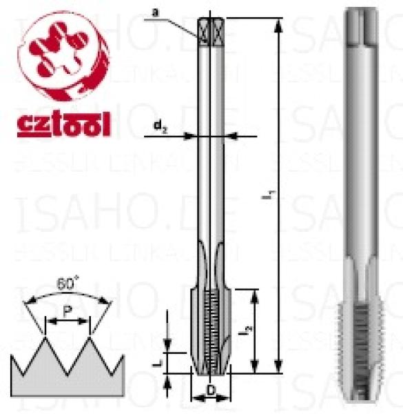 HSSE MGB Gewindebohrer M5 x 0,8 DIN 376 - Schälanschnitt, metr. ISO-Gewinde, CZ-t HSSE MGB Gewindebohrer M5 x 0,8 DIN 376 - Schälanschnitt, metr. ISO-Gewinde, CZ-t