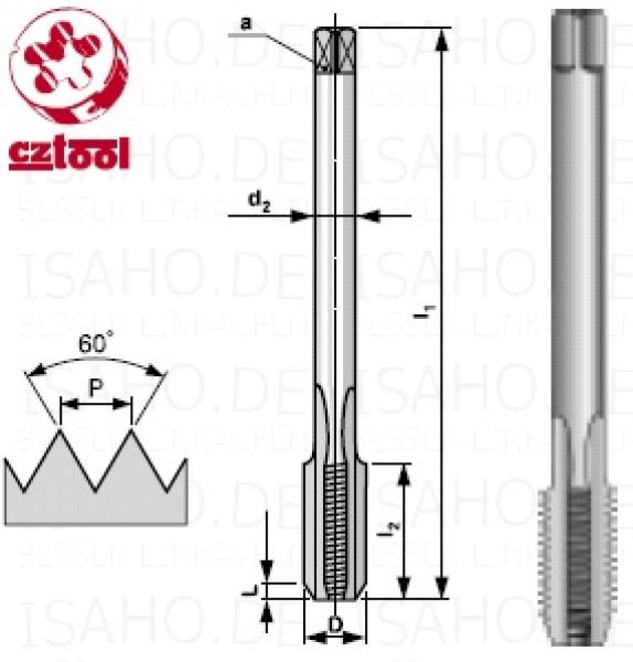 HSS Maschinen-Gewindebohrer M3 x 0,5 DIN 376 - metr. ISO-Gewinde DIN 13, CZ-tool