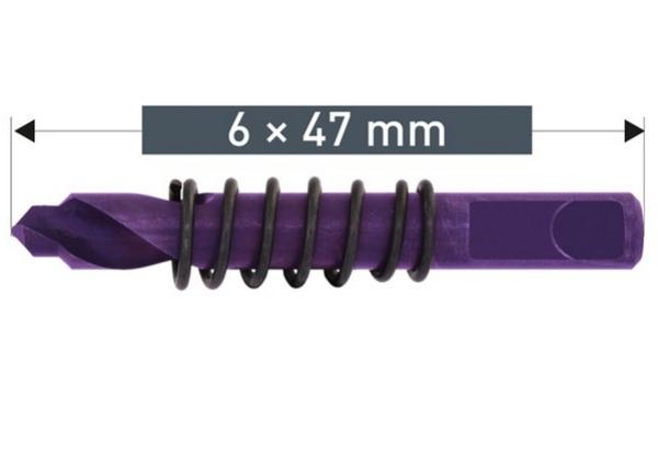 Zentrierbohrer kurz für Flachschnitt-Lochsäge - Ø 6 mm, 47 mm lang, mit Spannfläche