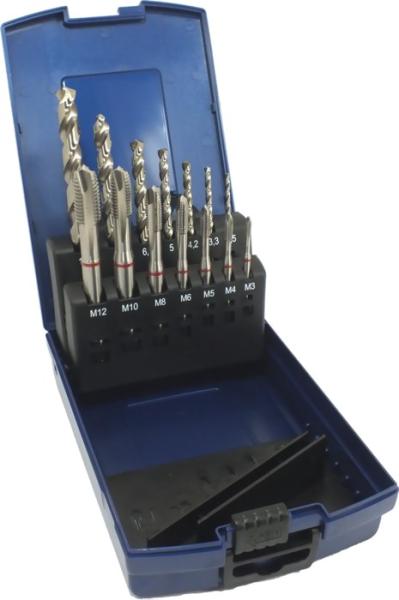 HSSE Rotring Gewindebohrer M3 bis M12, 14-tlg. - metr. ISO-Gewinde, PTG-Profiline