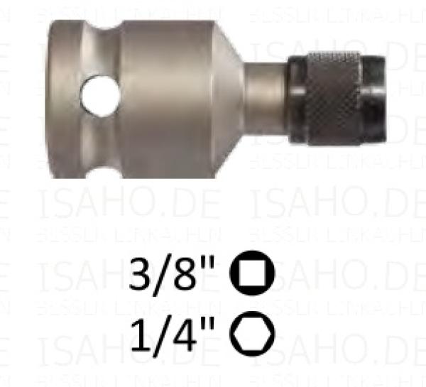 Adapter 3/8" Innenvierkant auf 1/4" Innensechskant - mit QuickLock, Cobit