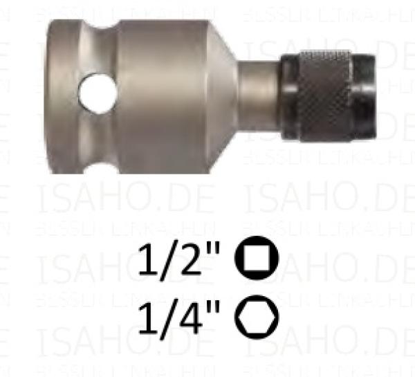 Adapter 1/2" Innenvierkant auf 1/4" Innensechskant - mit QuickLock, Cobit