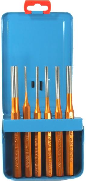 Splintentreiber Satz 6-teilig in Metallkassette - 3-4-5-6-8-10 mm, CrV Lufthärtestahl