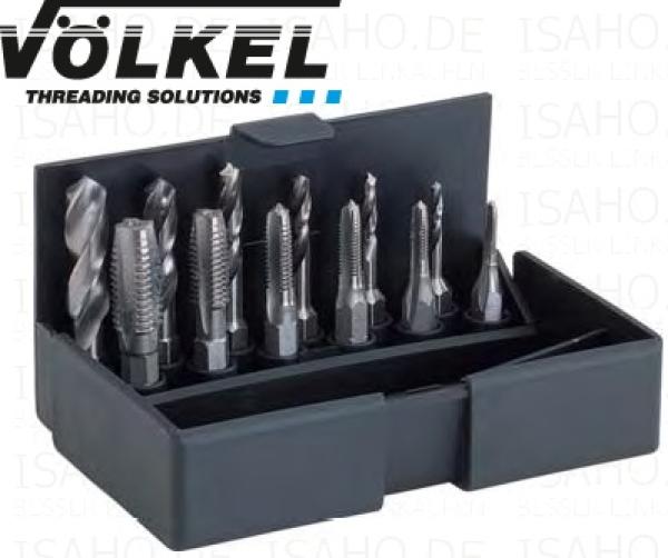 Gewindebohrer-Bit und Bohrer Satz M3 bis M10 - in Kuststoffbox, Völkel 67020