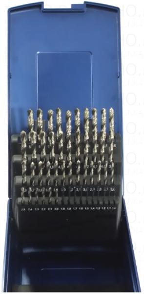 HSS-G Spiralbohrer Satz 50-teilig 1 - 5,9 mm - blank, mit Kreuzanschliff, in RoseBox
