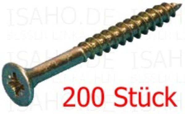 200 St. Spanplattenschrauben 3,0 x 25 PZ zn gelb - verzinkt, gelb passiviert