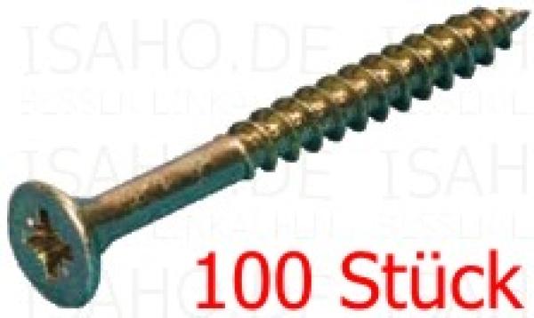 100 St. Spanplattenschrauben 5,0 x 100 PZ zn gelb - verzinkt, gelb passiviert