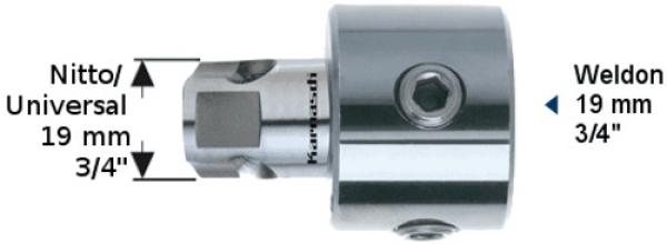 Adapter Nitto-Universal auf Weldon - Karnasch 201311, 6,34 mm Bohrung