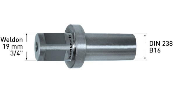 Adapter Weldon 19 mm auf DIN 238 - B16 - Karnasch 201384